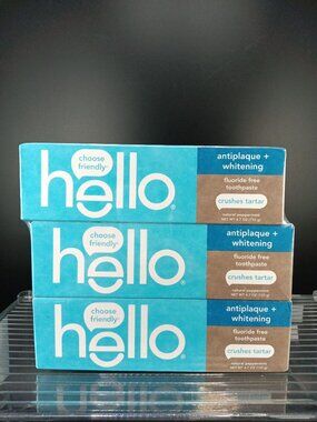 Hello Fluoride Free Antiplaque Whitening Toothpaste Natural Peppermint 4.7oz